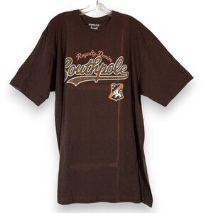 Vintage South Pole T-Shirt Brown Large Deadstock 80s 90s Tee 3D
